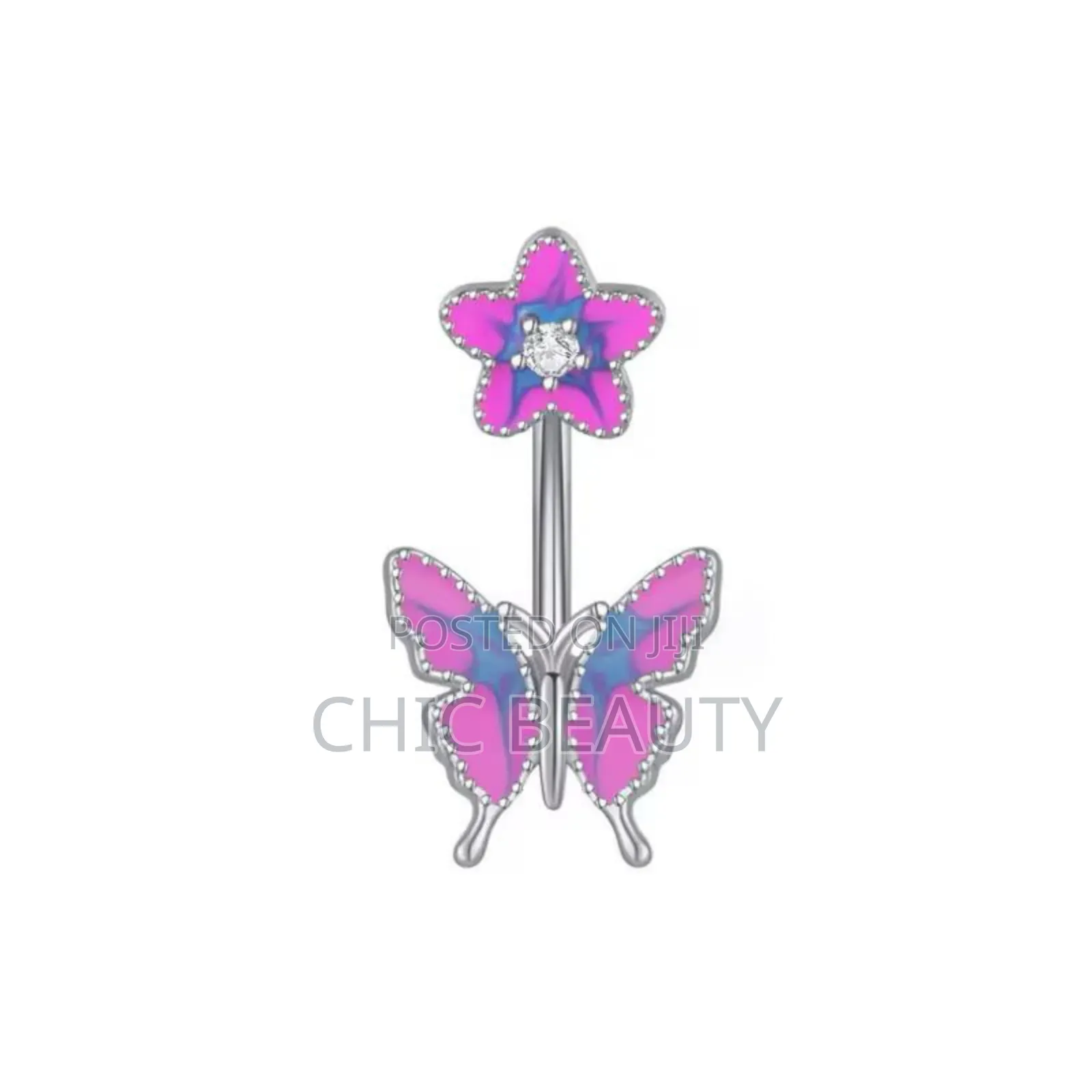Cute Butterfly Belly Button Jewelry Different Colors Stainless Steel