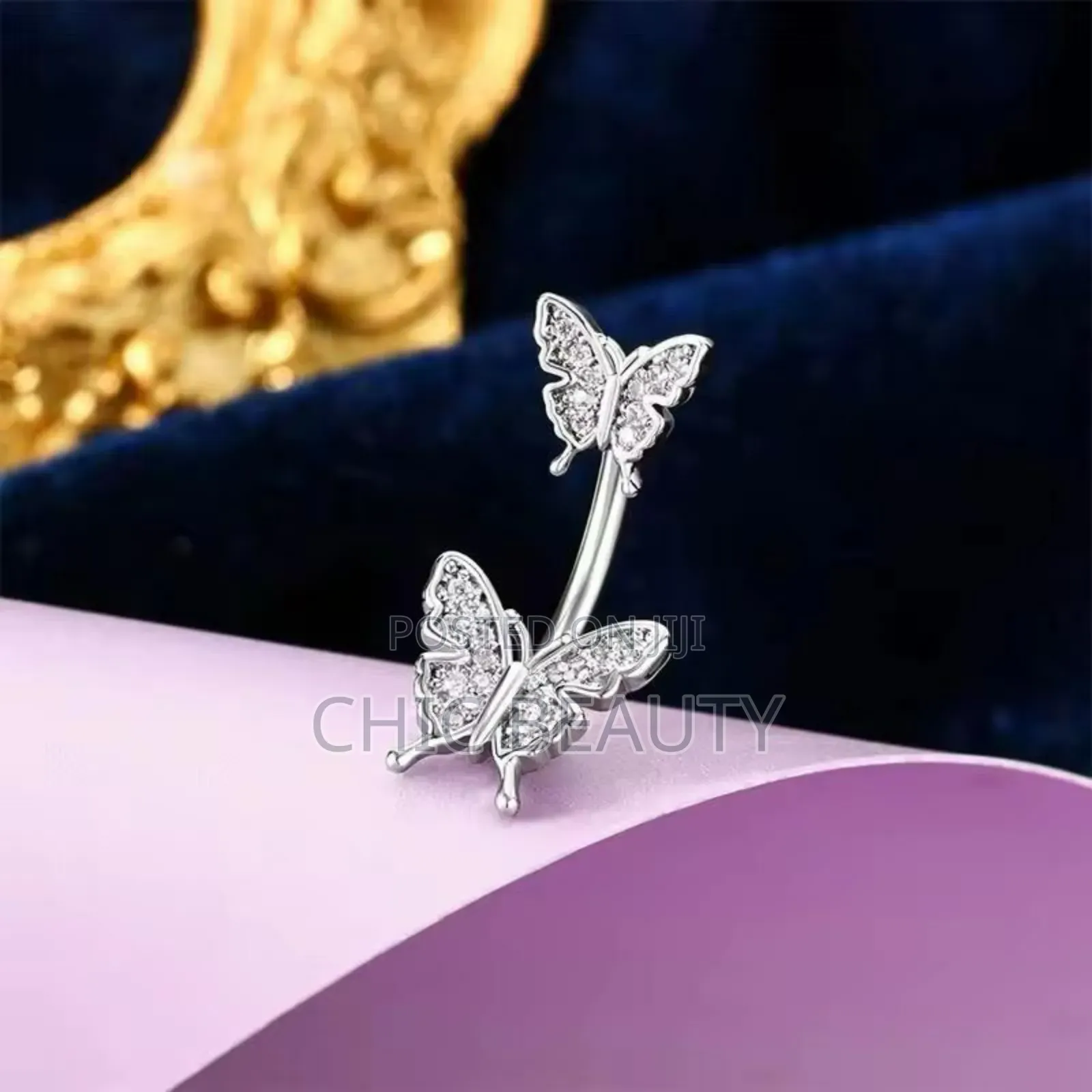Cute Butterfly Belly Button Jewelry Different Colors Stainless Steel