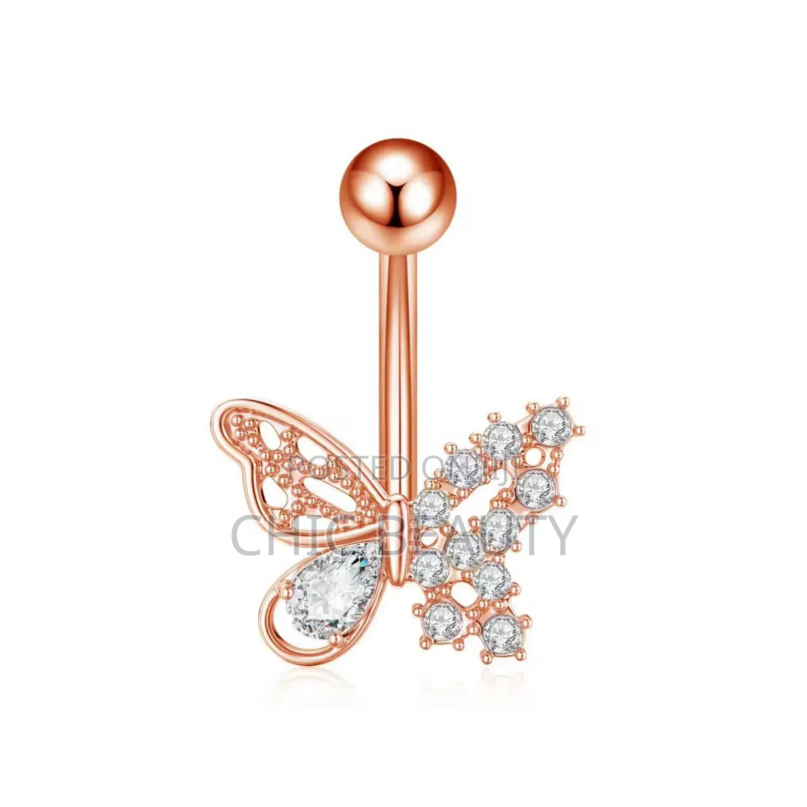 Cute Butterfly Belly Button Jewelry Different Colors Stainless Steel