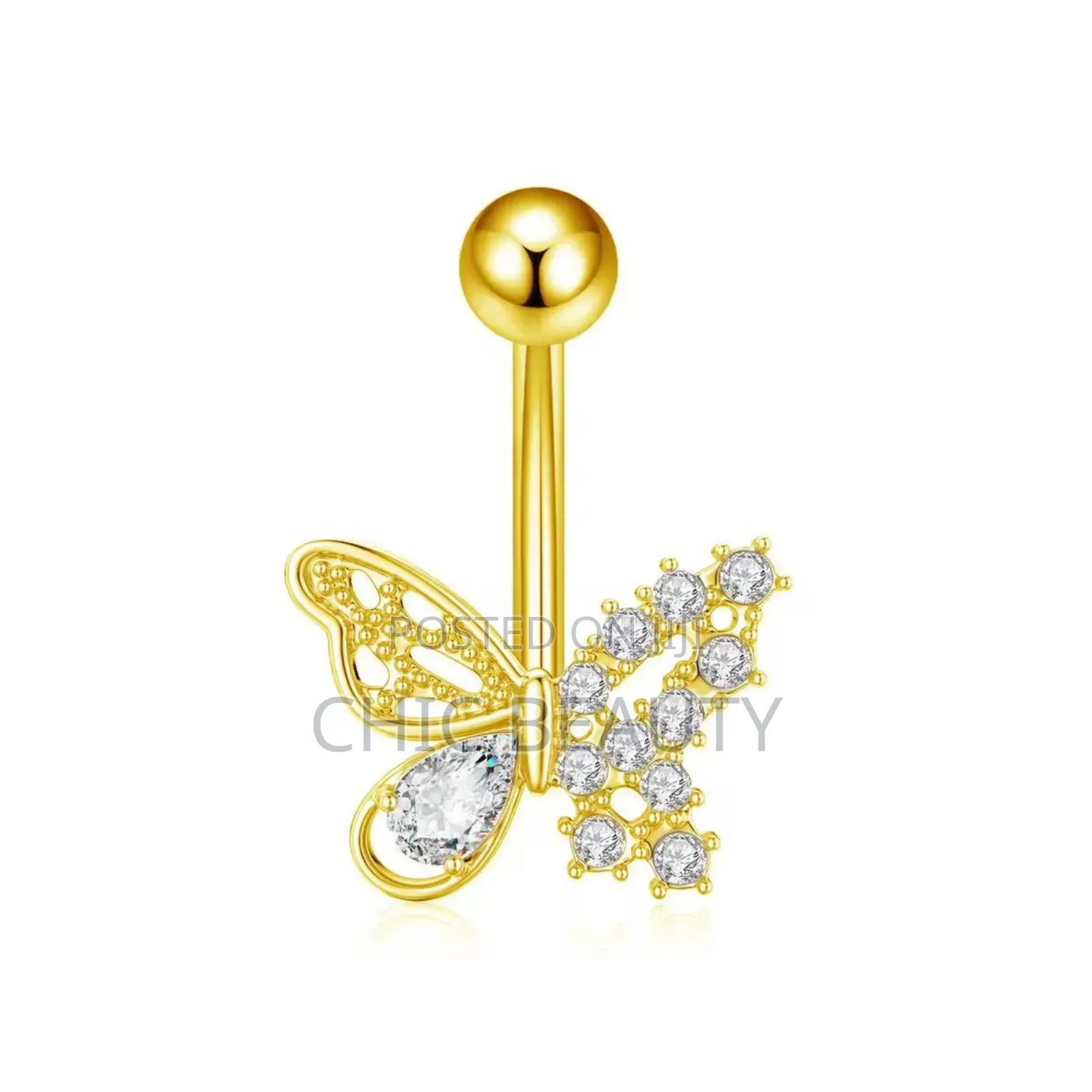Cute Butterfly Belly Button Jewelry Different Colors Stainless Steel