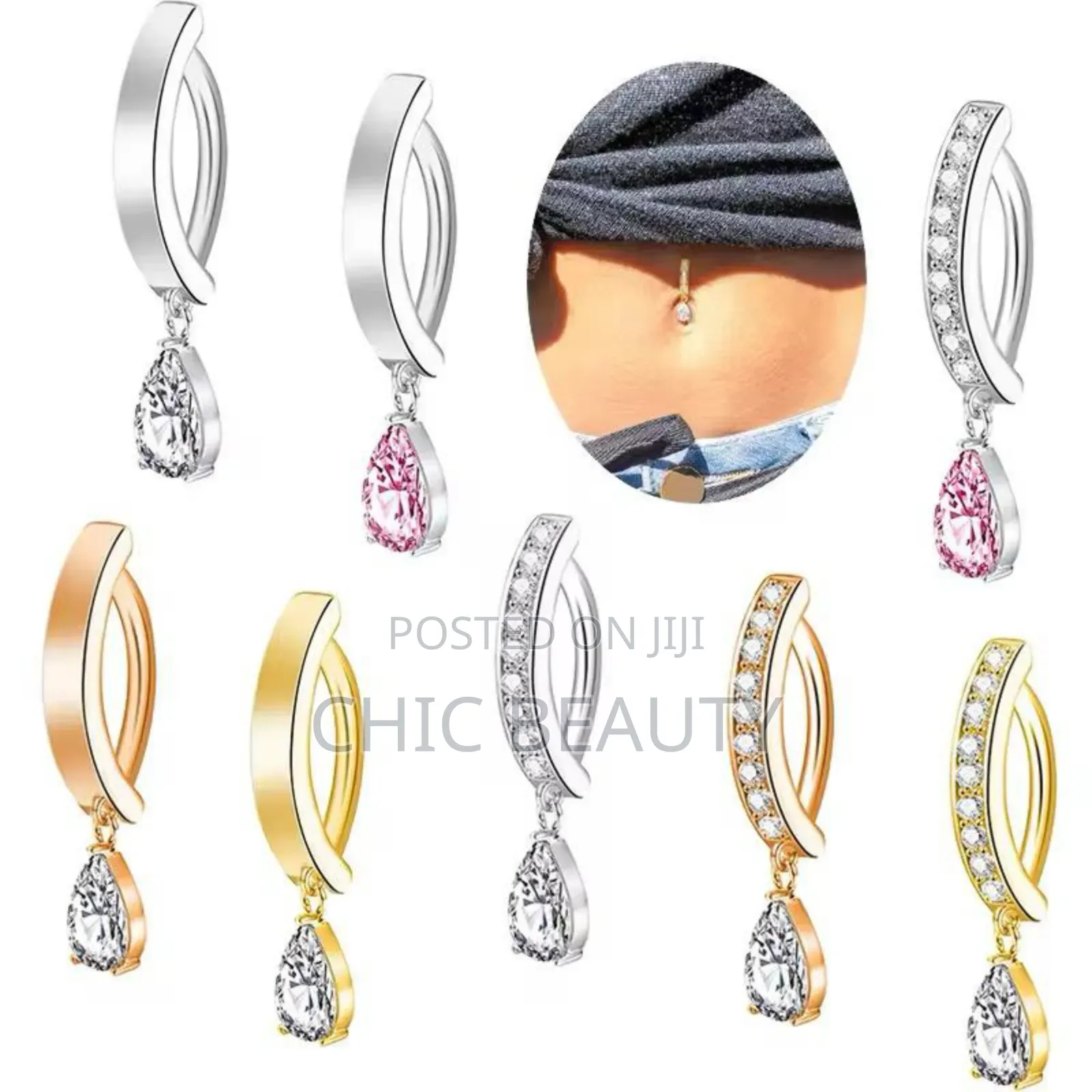 Cute Butterfly Belly Button Jewelry Different Colors Stainless Steel
