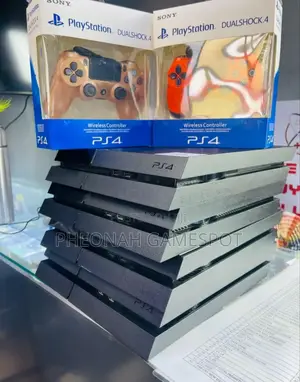Black Playstation 4 Standard. Mint Condition With 10 Soft Copy Games