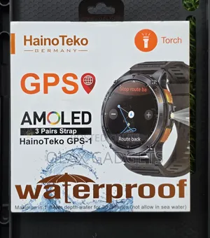 Hainoteko Gps1 Waterproof Smartwatch With GPS Amoled Inbuit Torch