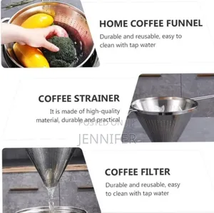 Stainless Steel Funnel With a Built-in Strainer