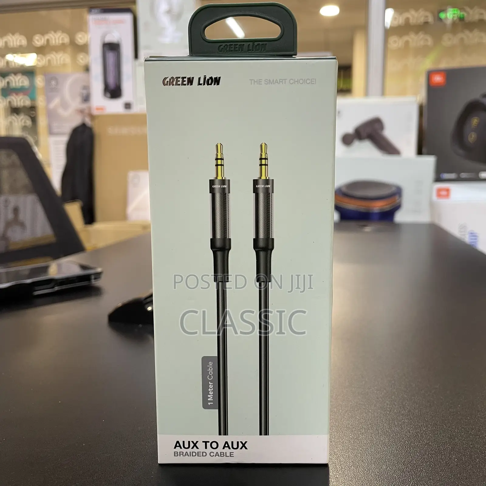 Green Lion Aux to Aux Braided Cable(1m)