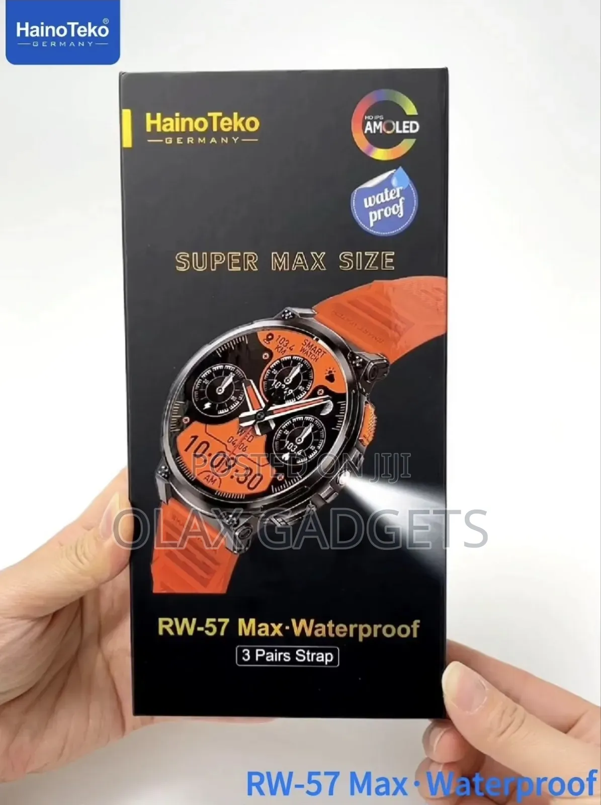 Hainoteko Rw-57 Max Waterproof Smartwatch With Large Screen Amoled