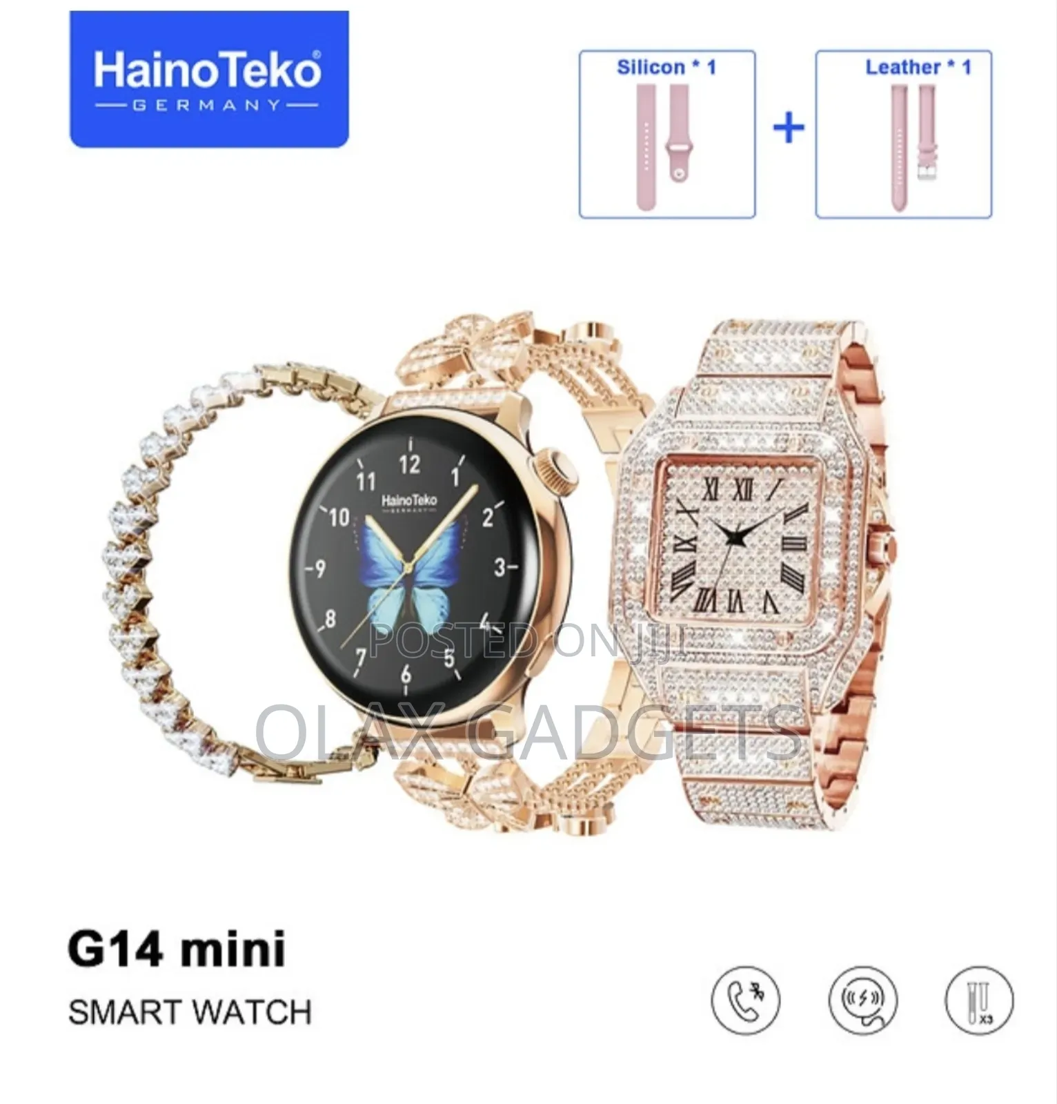 Hainoteko G14 Mini Smart Watch With Stylish Analog Watch and Bracelet