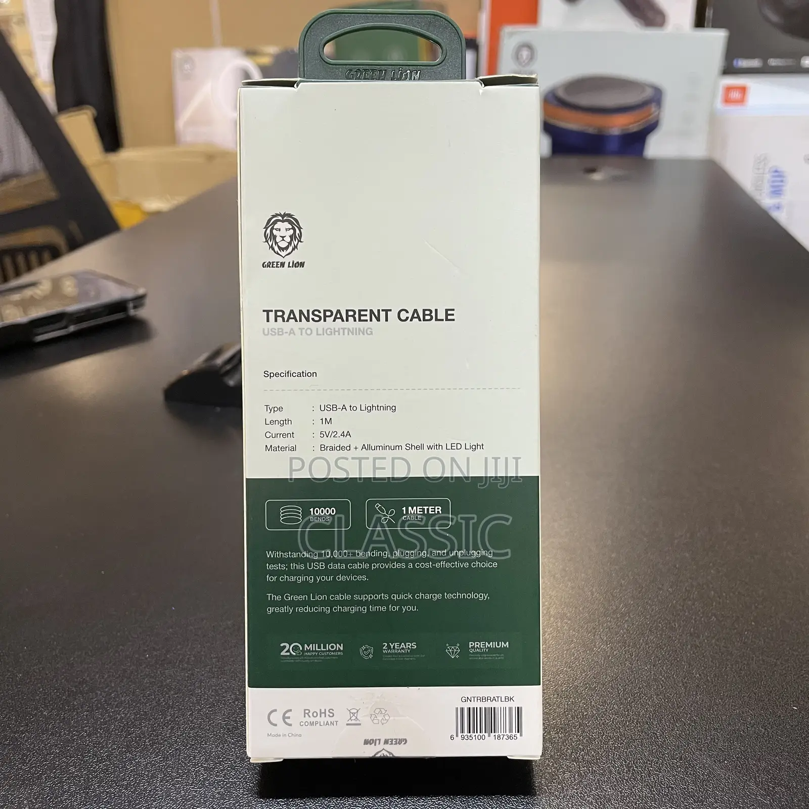 Green Lion Transparent Cable Usb-a to Lightning – 1m