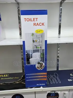 Metallic Toilet Rack White
