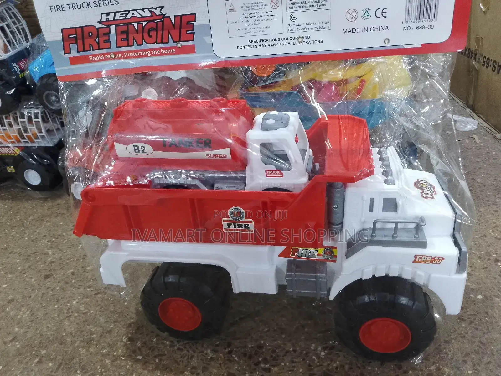 Fire / Police Heavy Duty Truck Toys for Kids - Manually Pushed