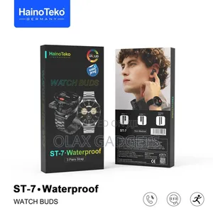 Hainoteko St-7 Waterproof Smart Watch With Earbuds Large Amoled Screen