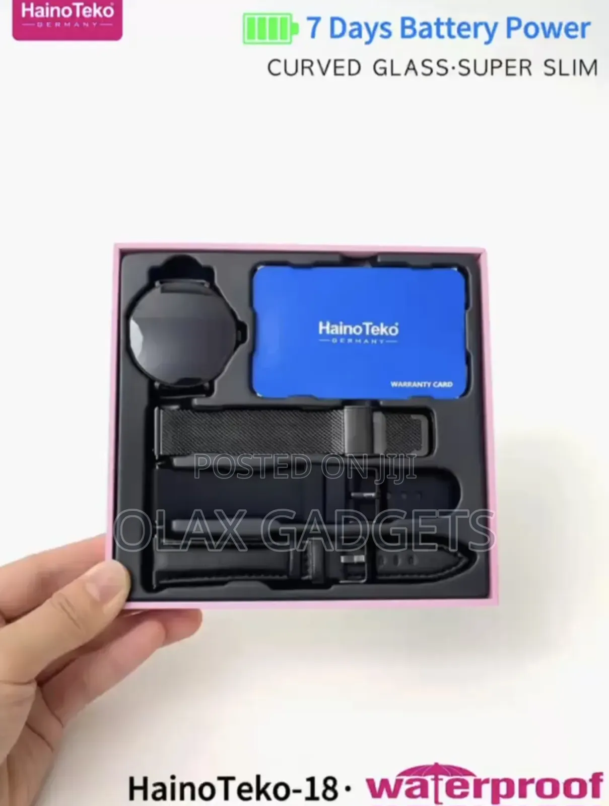 Hainoteko-18 Waterproof Smart Watch With Round Shape Amoled 3 Straps
