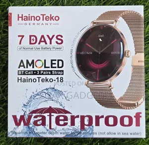 Hainoteko-18 Waterproof Smart Watch With Round Shape Amoled 3 Straps