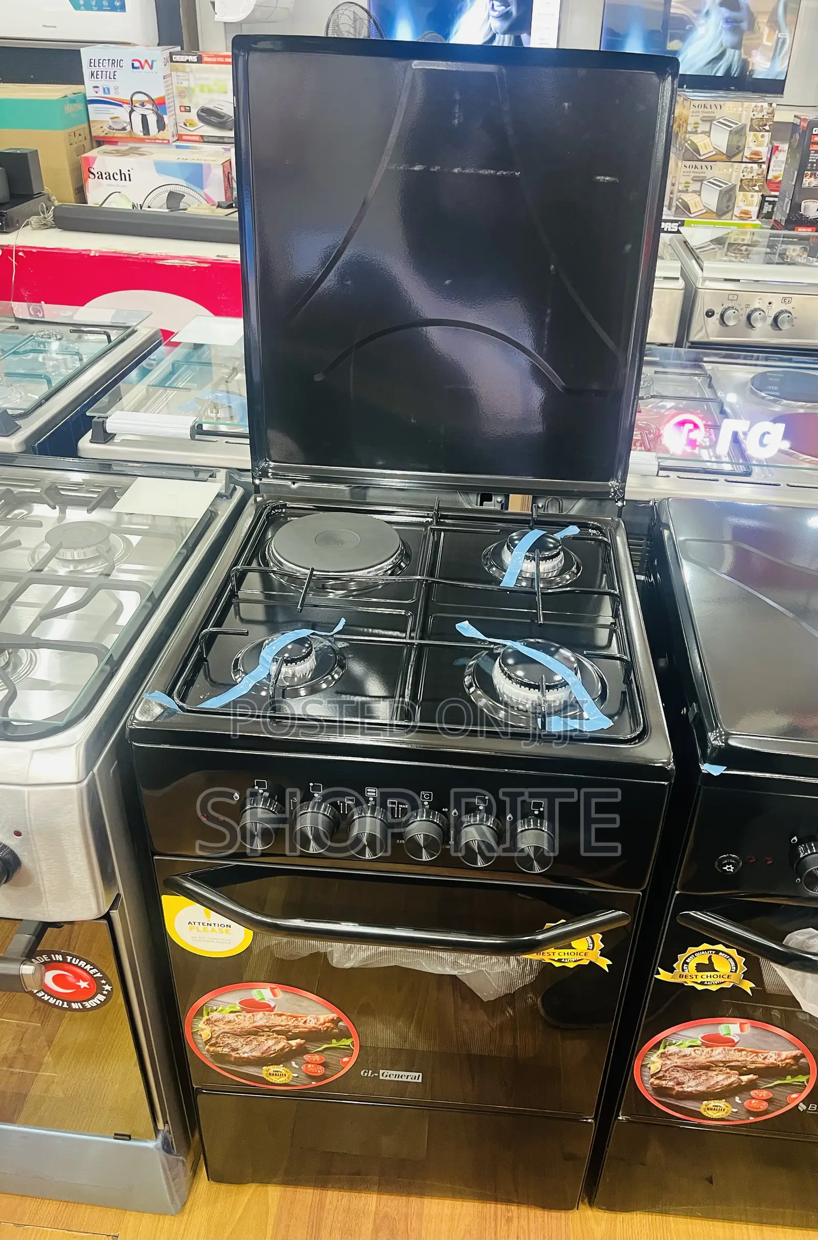 Gl General Cooker Black 3gas 1electric