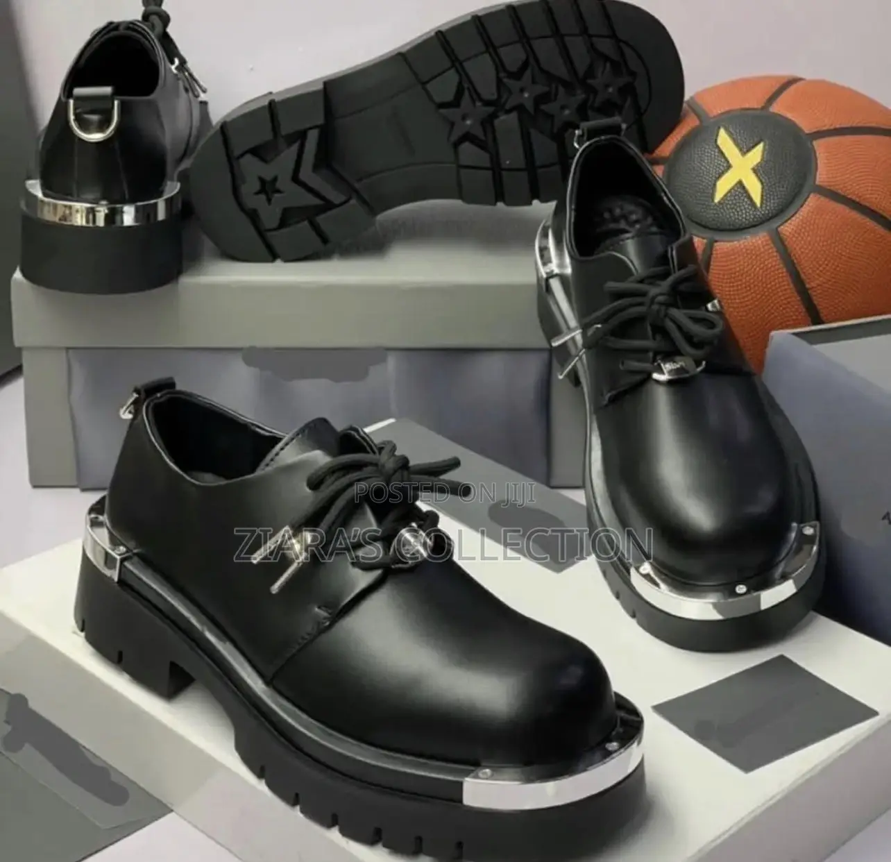 Balenciaga Tractor Black Men’S Ankle Boots With Leather