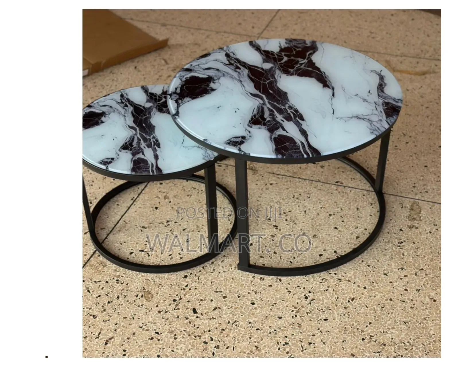 2 in 1 Glass Round Shaped Tables