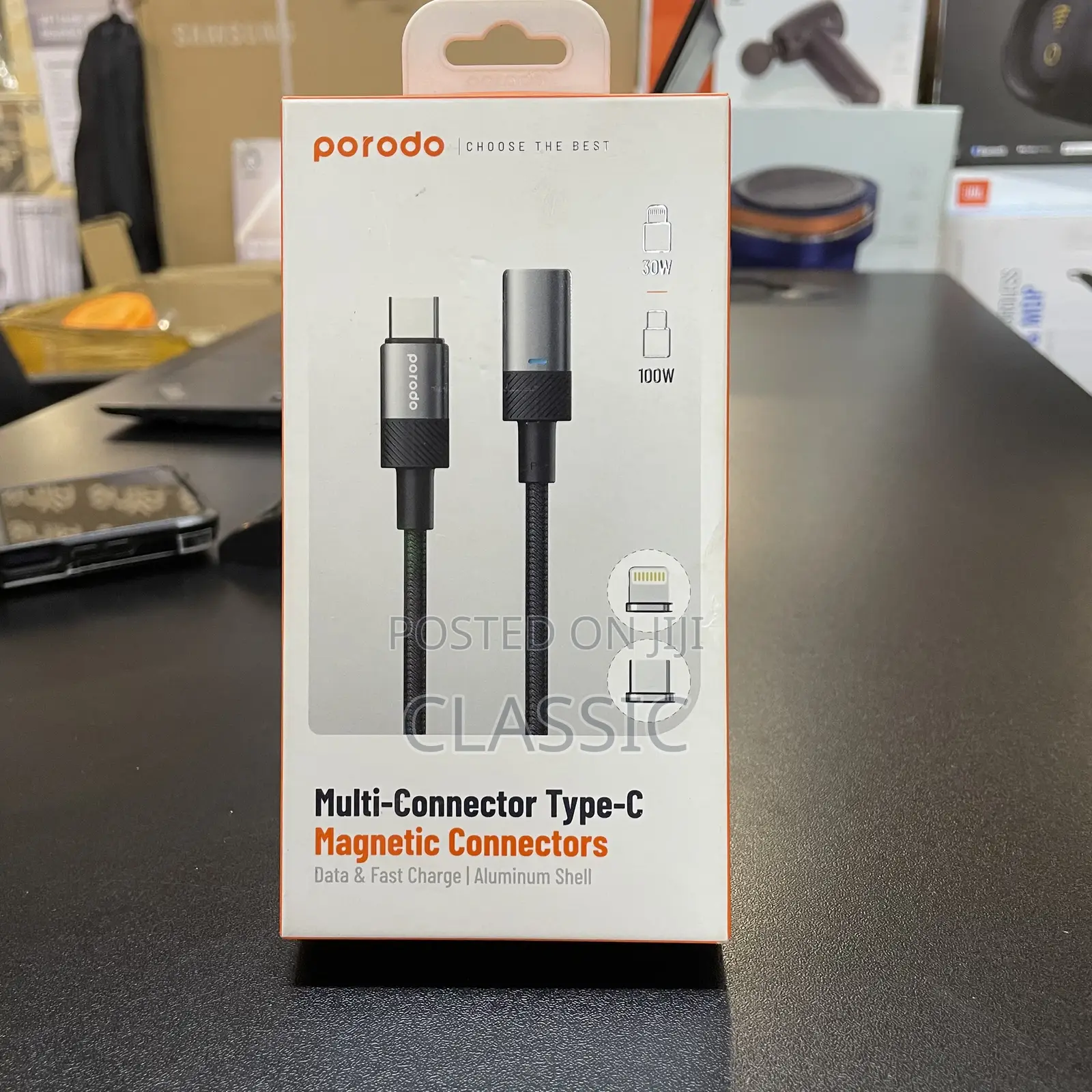 Porodo Multi-Connector Type-C Magnetic Connectors Data Fast Charge