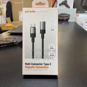 Porodo Multi-Connector Type-C Magnetic Connectors Data Fast Charge
