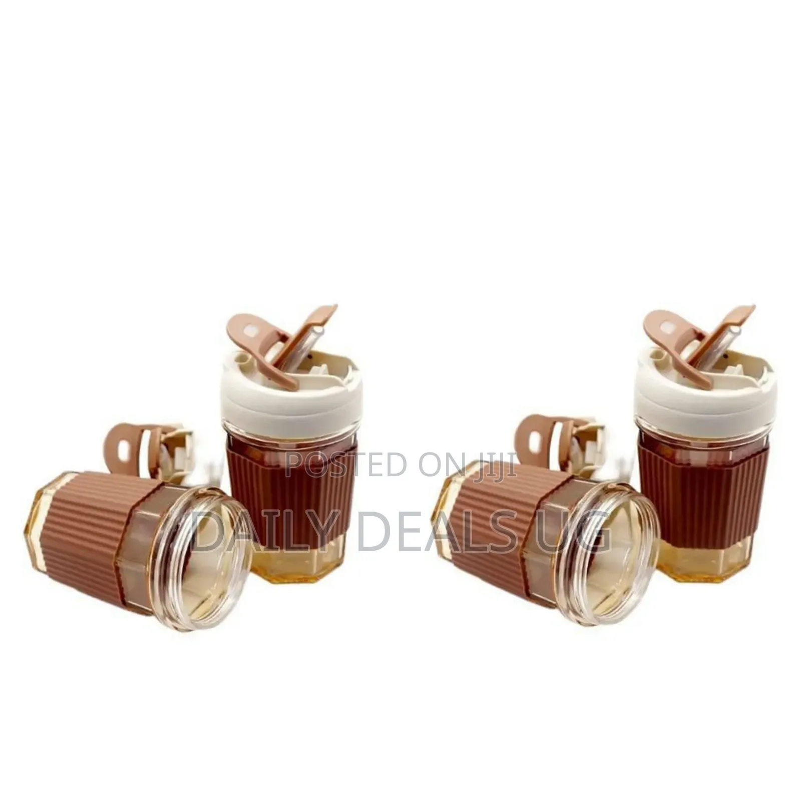 2 Piece Glass Tumbler With Silicone Sleeve, Iced Coffee Cup, Glass Cup