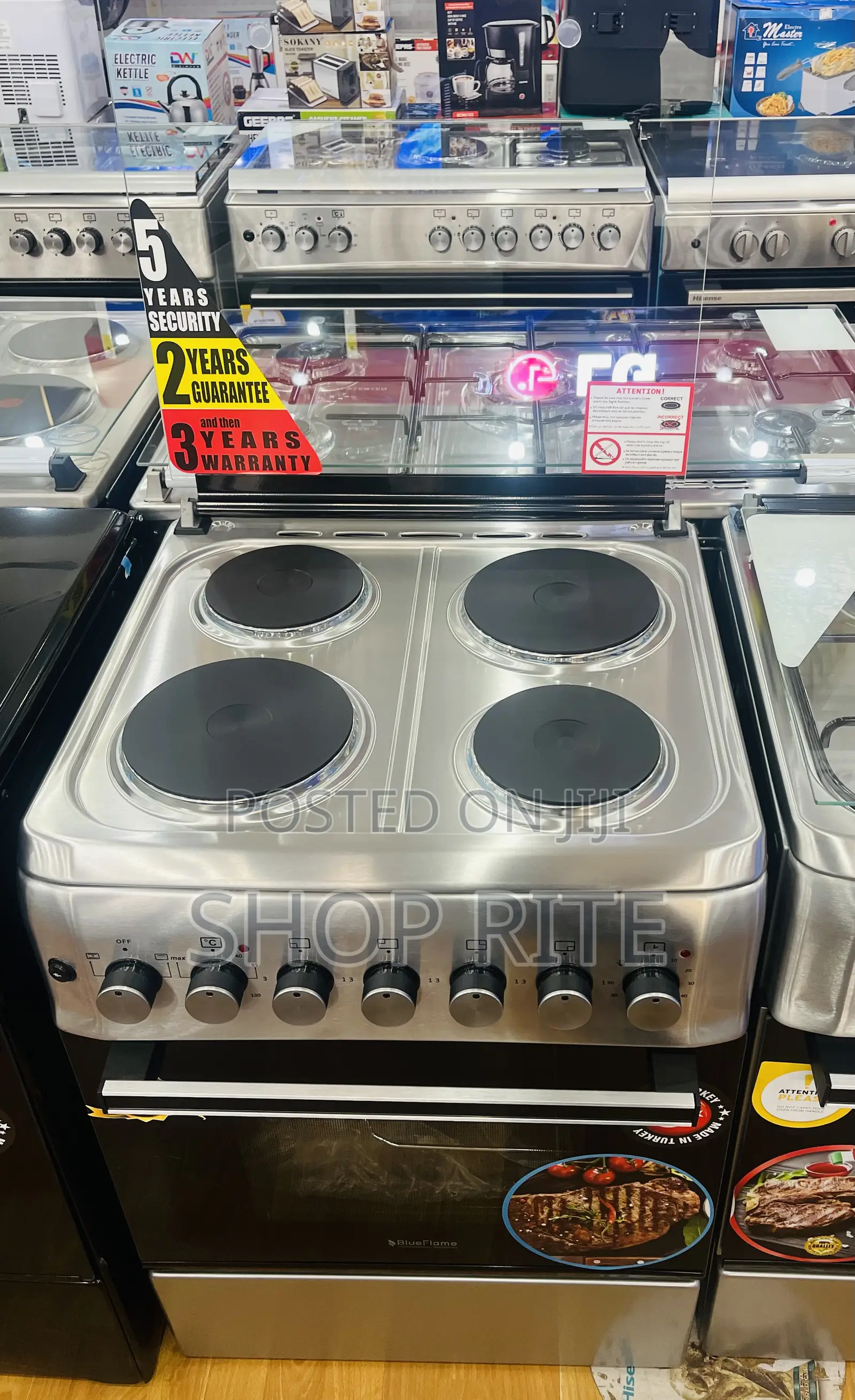 Blueflame Full Electric 4 Hot Plates Cook 60by60m Silver