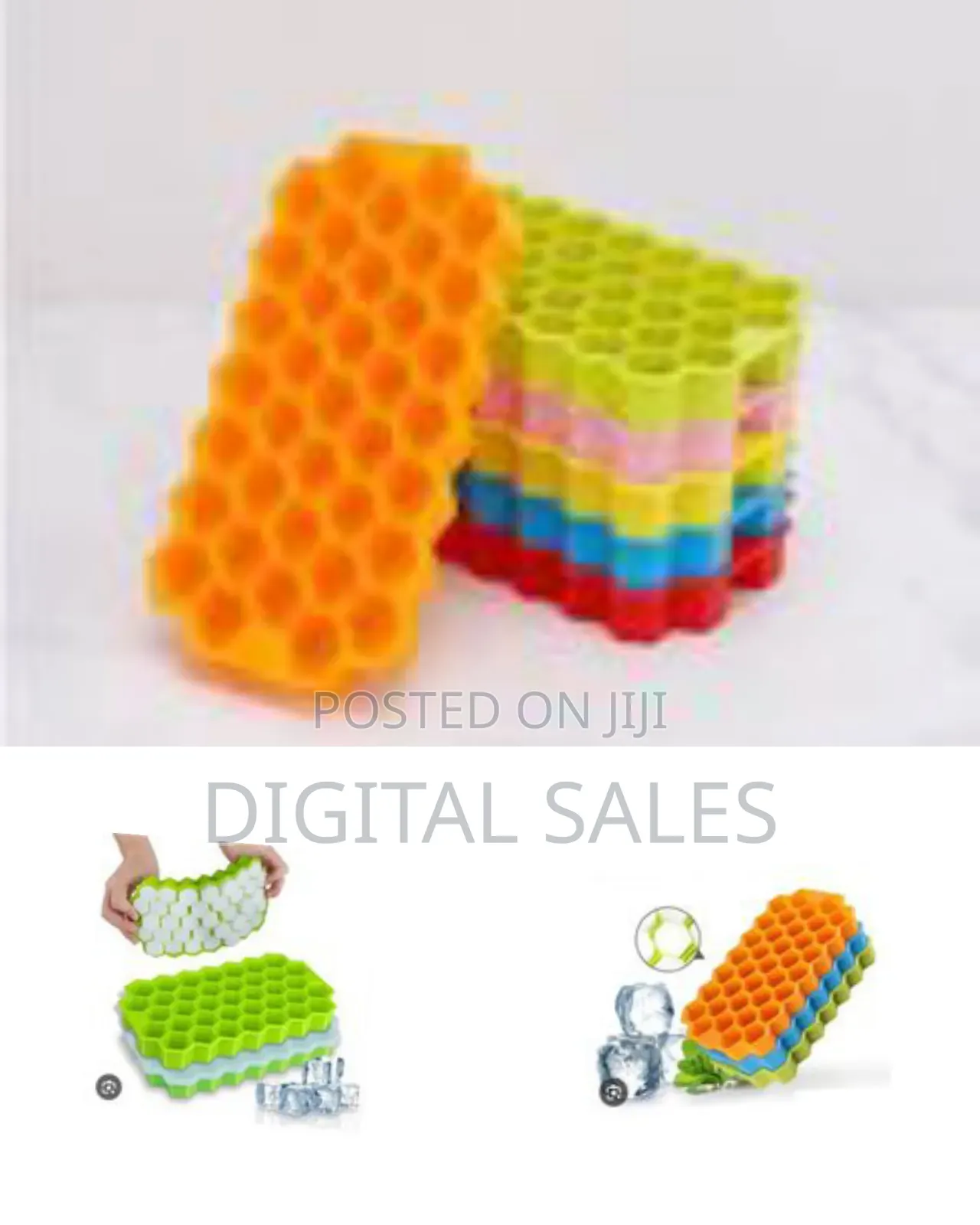1 Piece Ice Cube Tray 37 Grids Silicone Ice Cube Mold for Freezer
