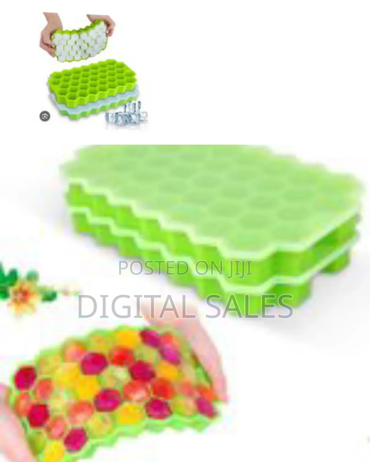 1 Piece Ice Cube Tray 37 Grids Silicone Ice Cube Mold for Freezer