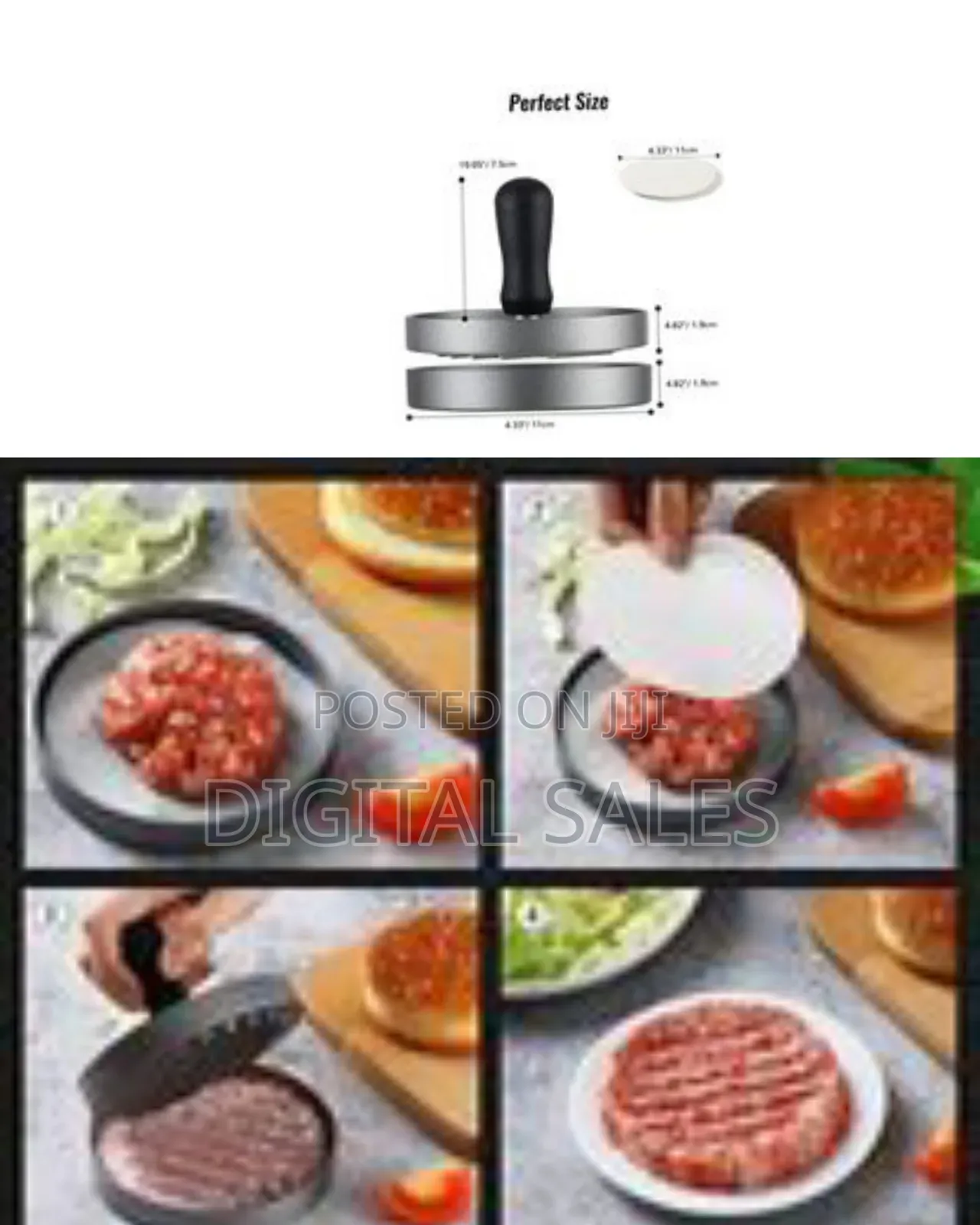 Hamburger Press Patty Maker BBQ Grill Sliders Beef Burger Press- Grey.