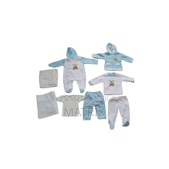 8pcs Unisex Newborn Baby Clothing Receiving Set - Blue