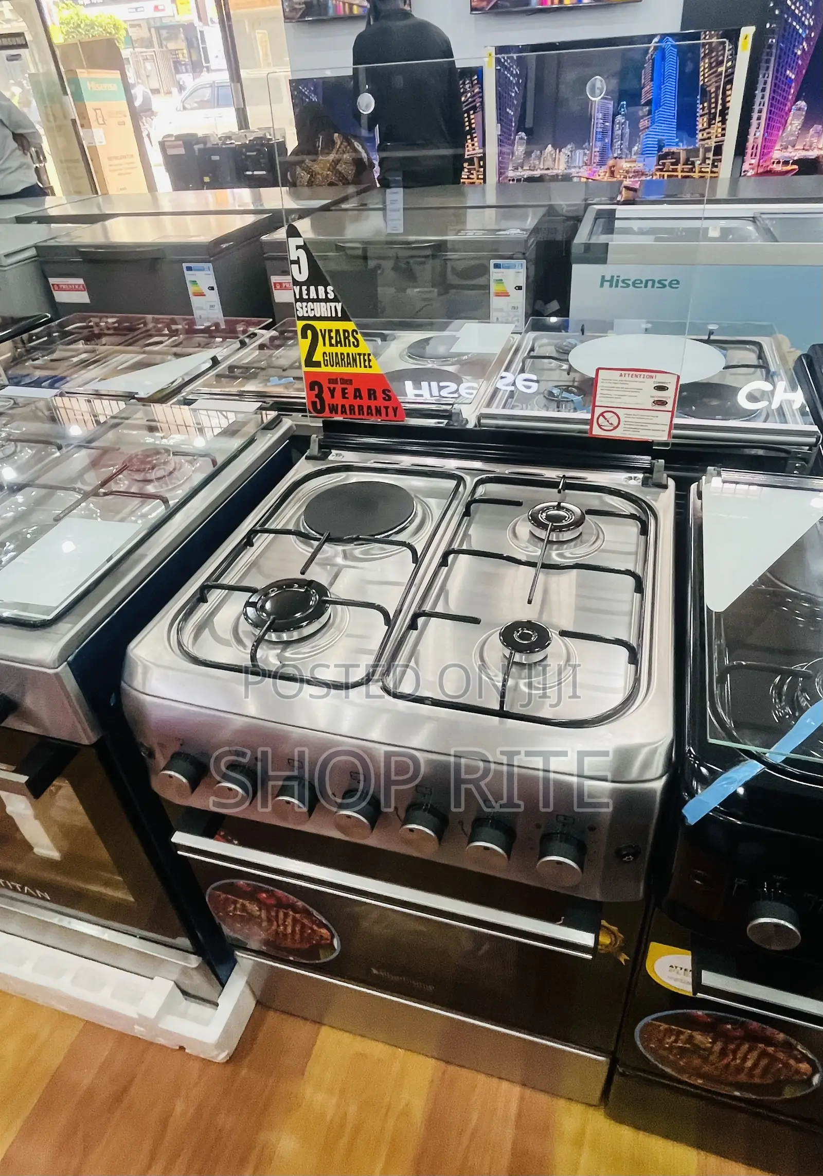 Blueflame 3gas 1 Electric 60 by 60 Stainless Steel Sliver Cooker