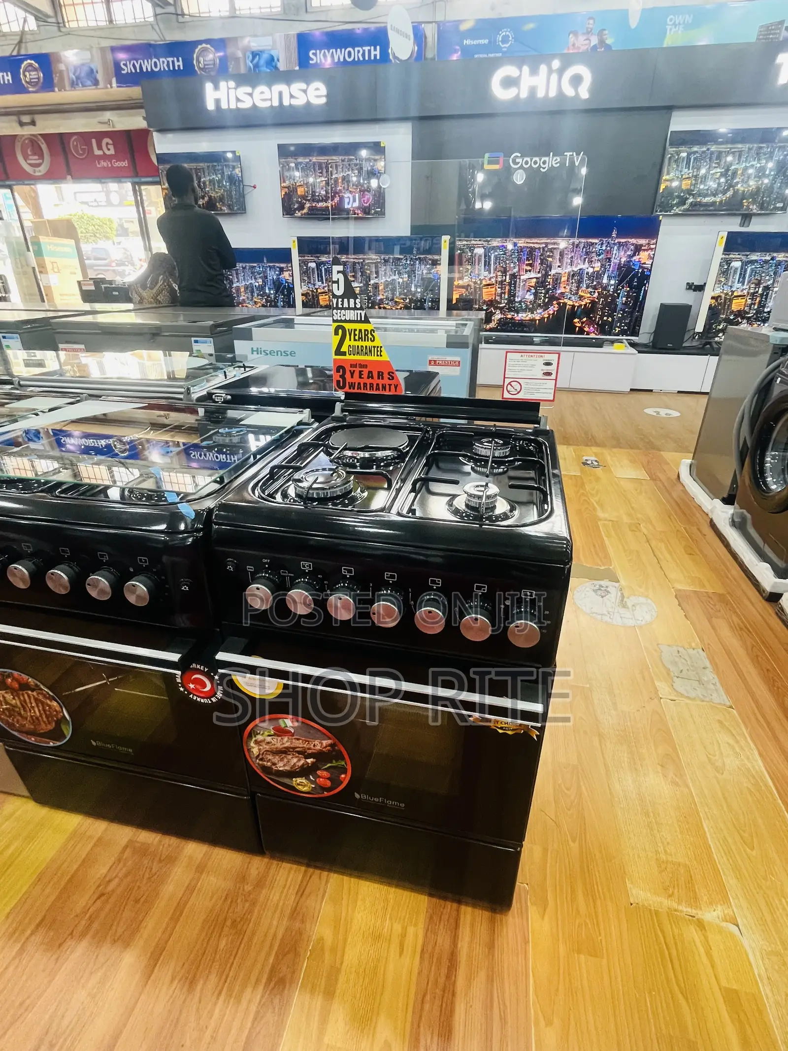 Blueflame 3 Gas 1 Electric Cooker Black Enamel Brand New