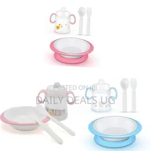 4 in 1 Baby Tableware, Bpa Free, Feeding Set, Suction Base, With Bowl