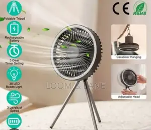 Multifunctional Outdoor Camping Fan With Led Lighting
