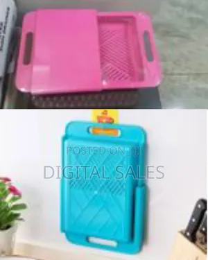 3 in 1 Chopping Board With Tray and Strainer Washing Bowl, Plastic