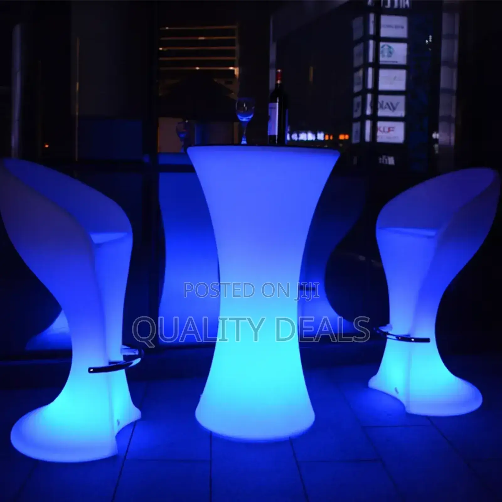 Led Luminous Rechargeable Bar Furniture Table With Sests