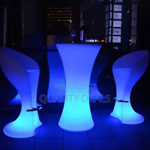 Led Luminous Rechargeable Bar Furniture Table With Sests
