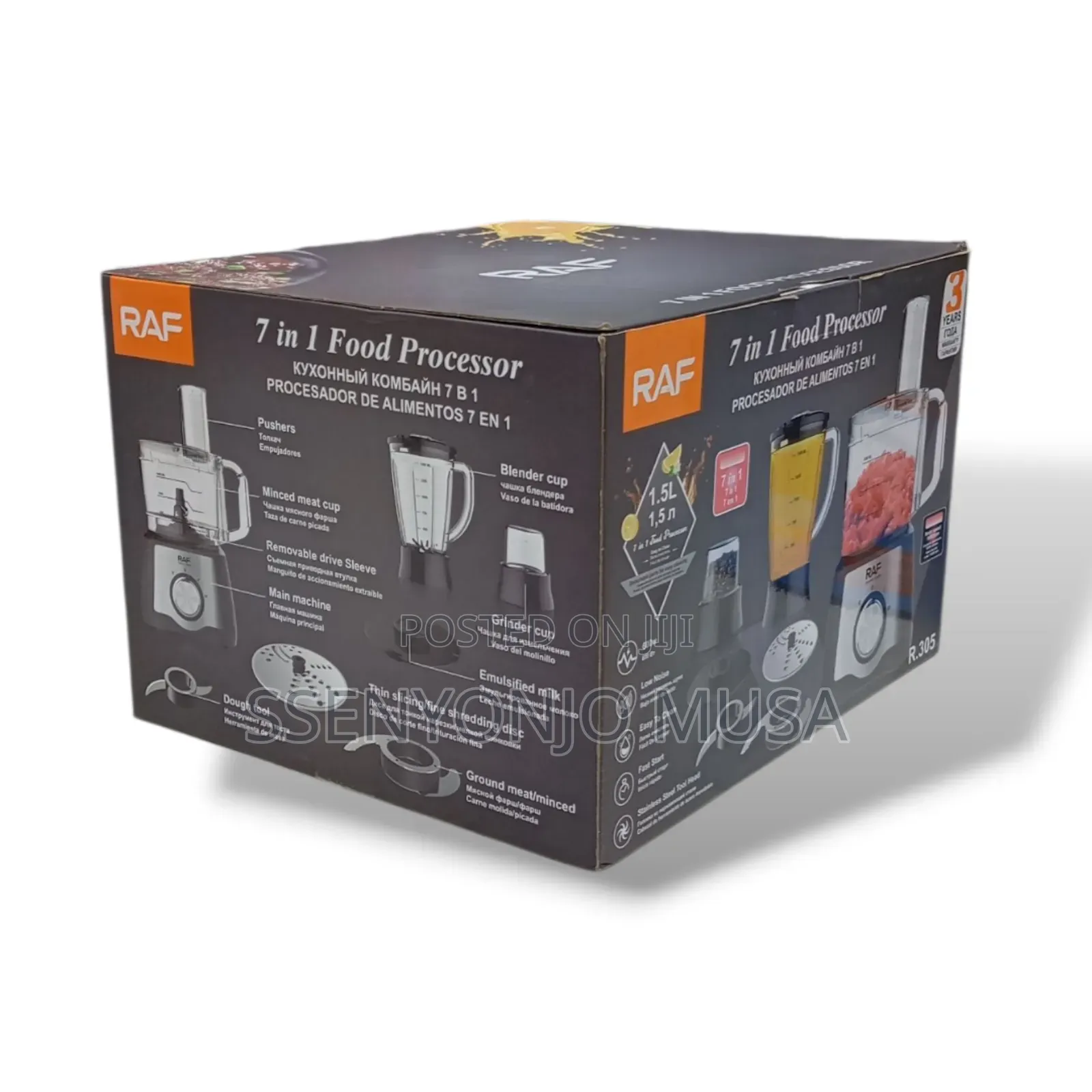 Raf 7-in-1 Food Processor, 600w Multi-Function Blender Juicer Mixer.