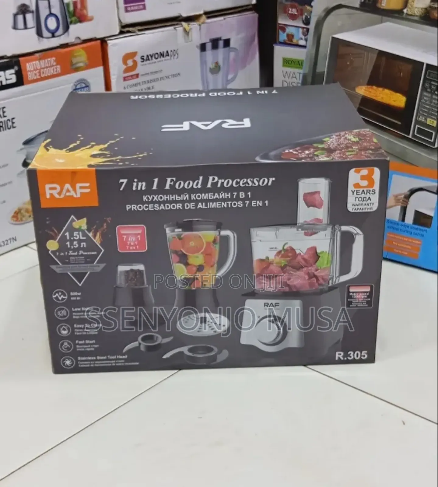 Raf 7-in-1 Food Processor, 600w Multi-Function Blender Juicer Mixer.