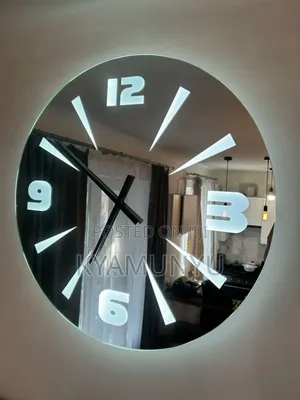 Led Wall Clock With Mirrored Face