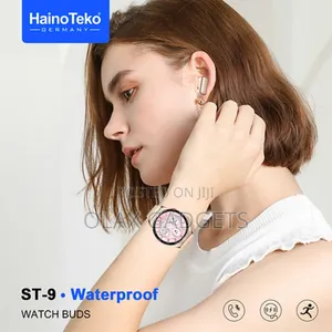 Hainteko St 9 Waterproof Smart Watch With Earphone Gold With 3 Strap
