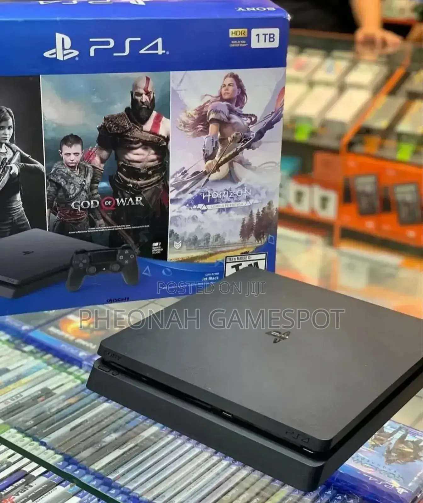Sony Playstation 4 Slim With 1tb Storage, 20 Games and 2 Controllers