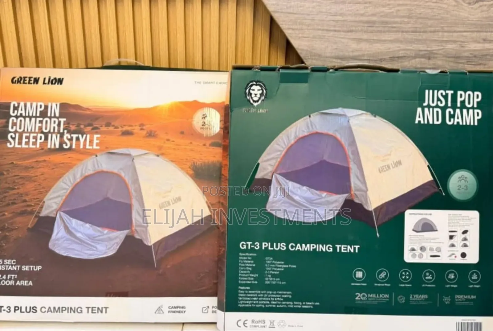 Green Lion Gt3-Plus 3people Auto Camping Tent