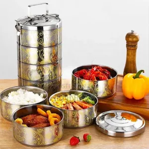 5 Layers Multi-Tiered Stainless Steel Tiffin Box
