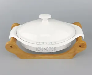 White Ceramic Casserole Dish With a Lid