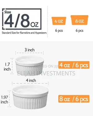 12pcs 8inch Ramekins Bowls Set