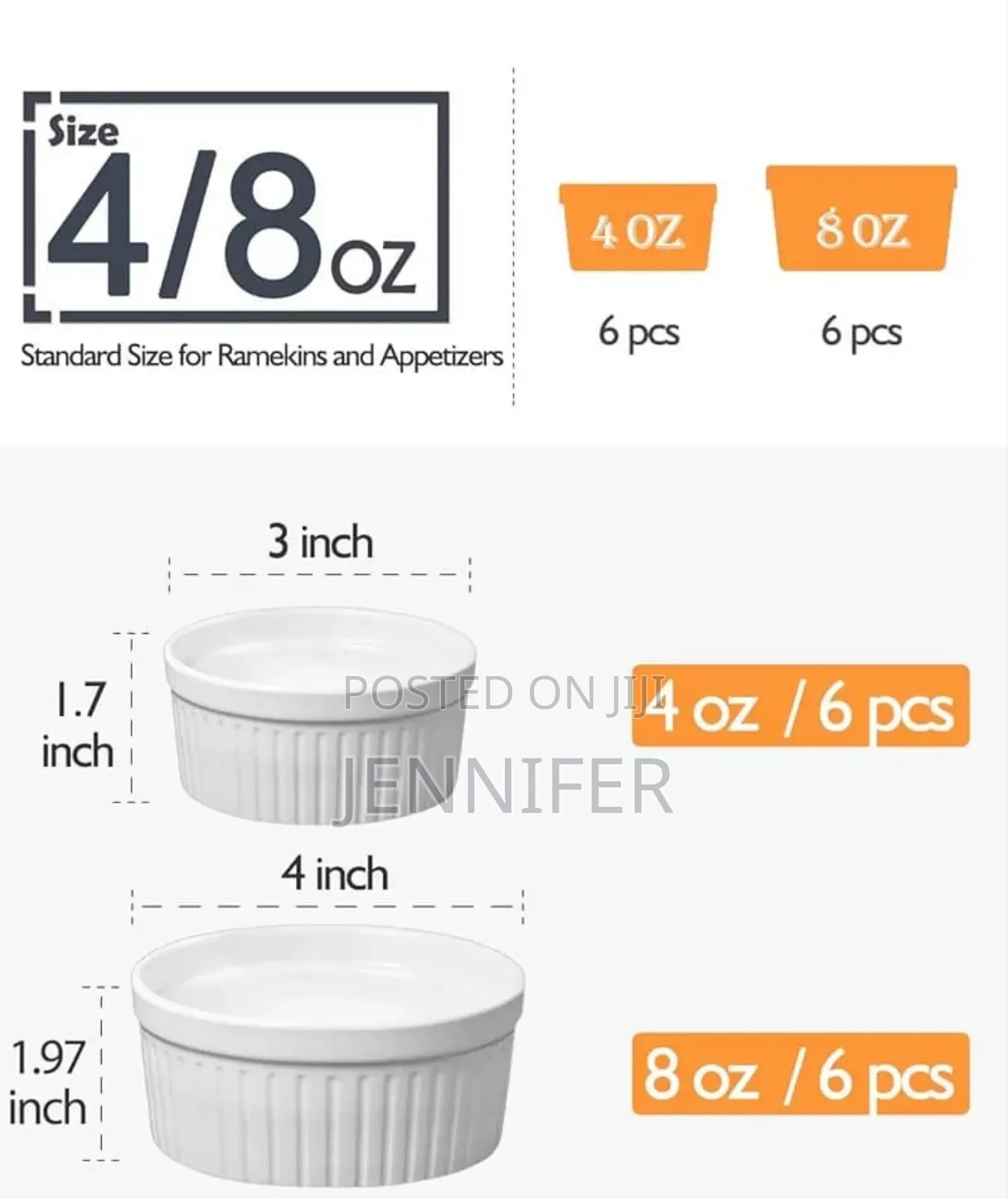 12pcs 8inch Ramekins Bowls Set