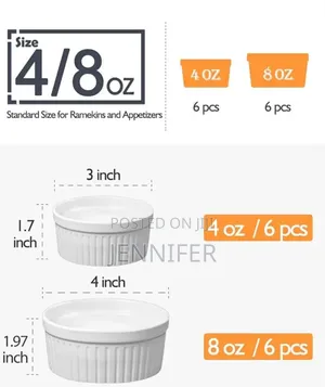 12pcs 8inch Ramekins Bowls Set