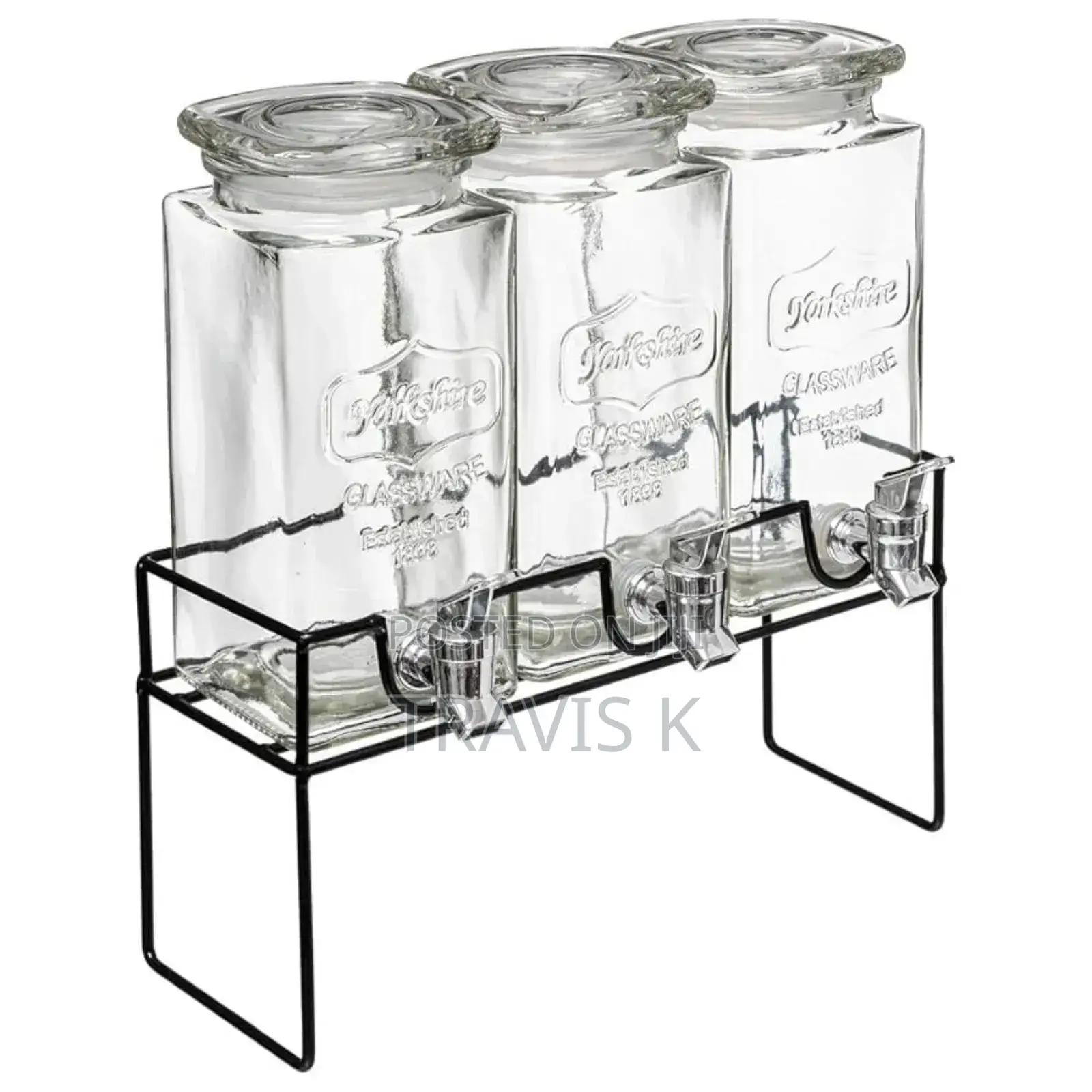 Triple Glass Juice Dispenser With Stand