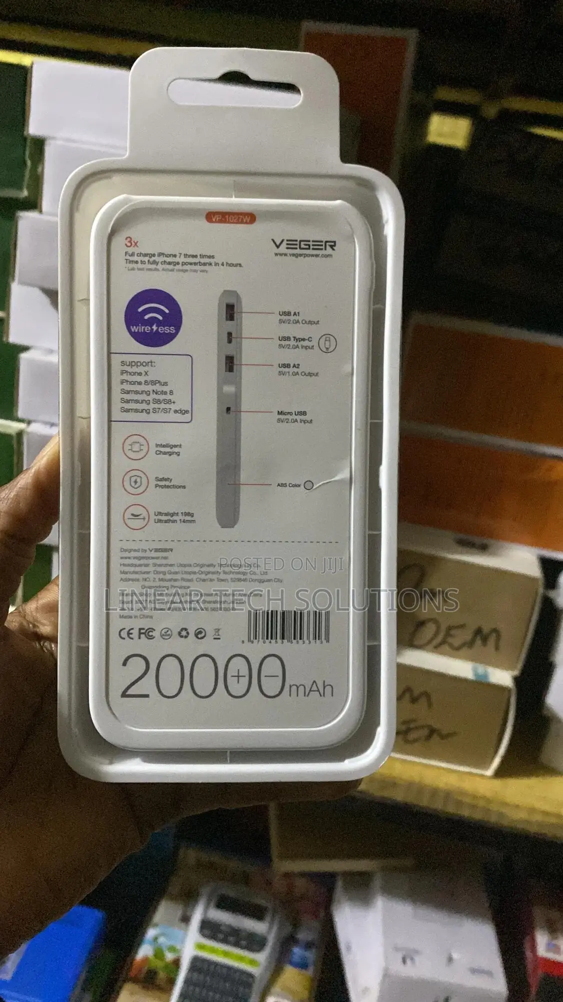 Veger Wireless Charger Power Bank Vp-1027w -20000mah