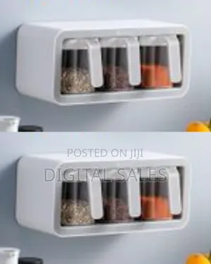 Wall Mounted Organizer Rack Multi-Function 3 Cups Sugar Spice Storage