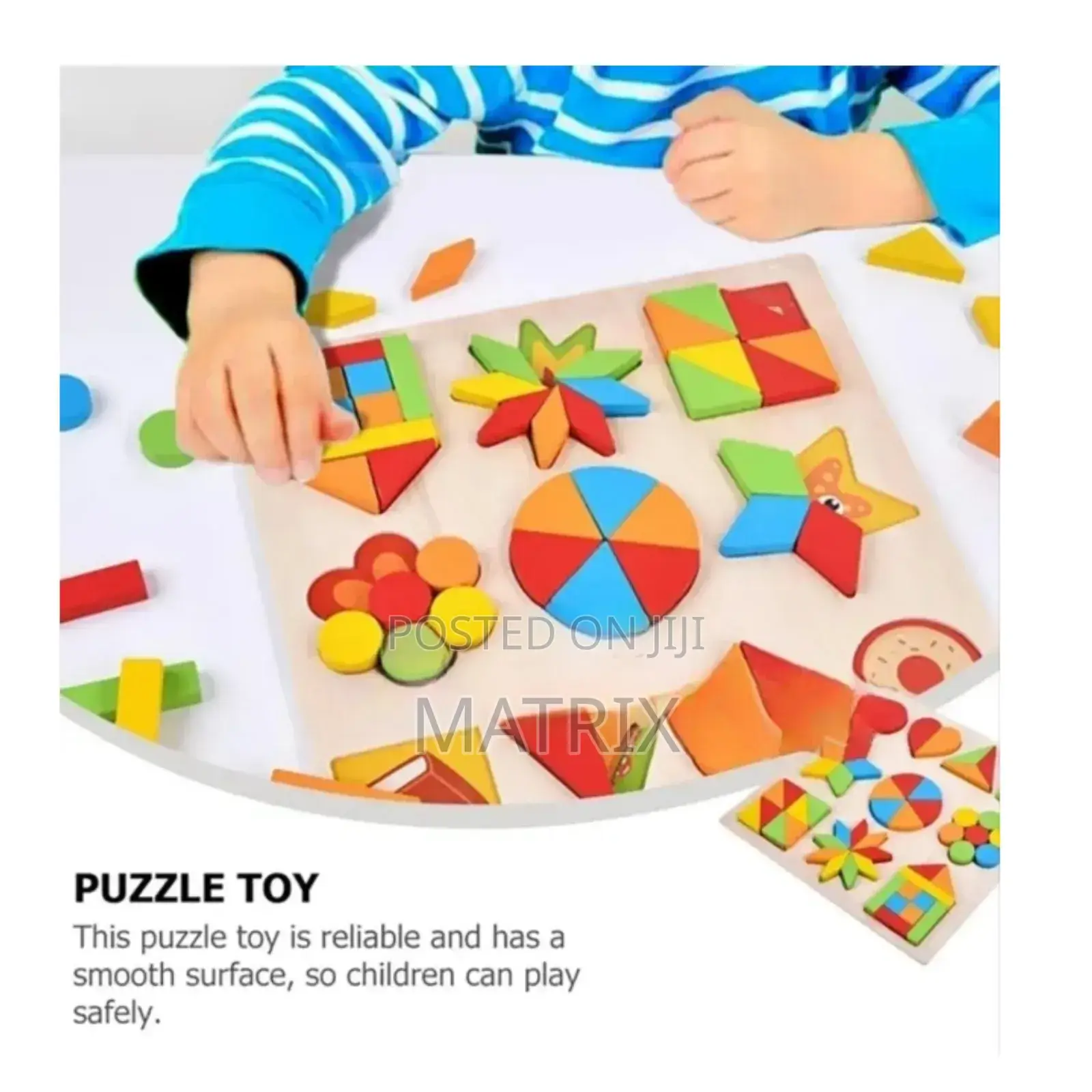 10in1 Wooden Kids Educational Colourful Square Tangram Game